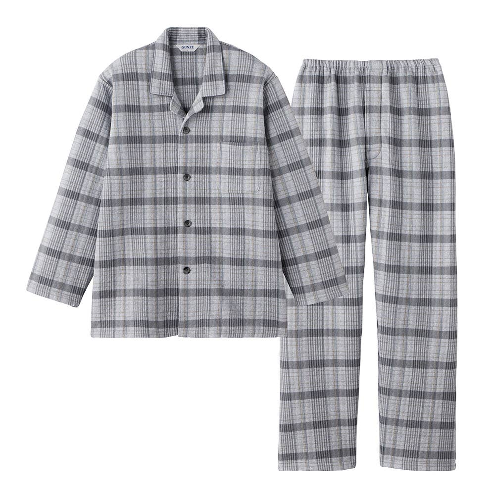 【極暖】スーパーバルキー 長袖長パンツ テーラーパジャマ【送料無料】 SG4255EC グレー