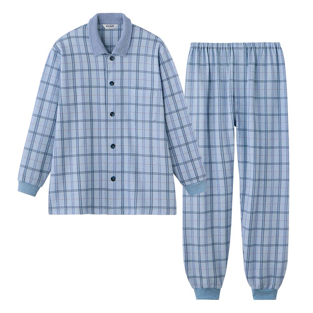 極暖 パジャマ まるで魔法瓶 長袖長パンツ【送料無料】 SG4295 ブルー