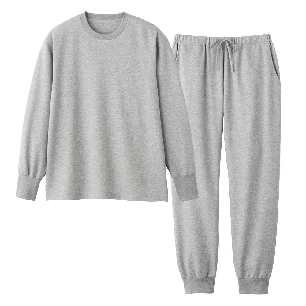 【ファイヤーアセドロン】 湿気を熱に変える 重ね布付 ルームウェア 長袖長パンツ【送料無料】 SG4564 グレー