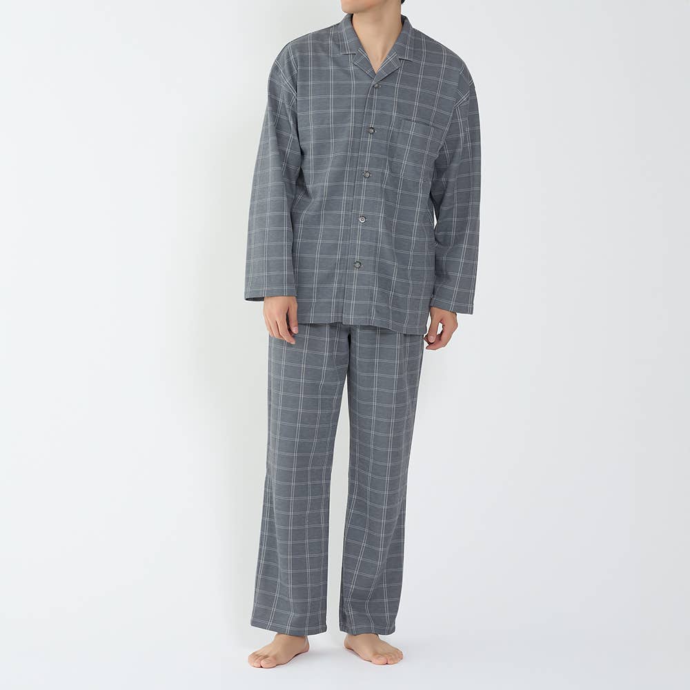 【ファイヤーアセドロン】背中保温 長袖長パンツ パジャマ【送料無料】 SG4615 グレー