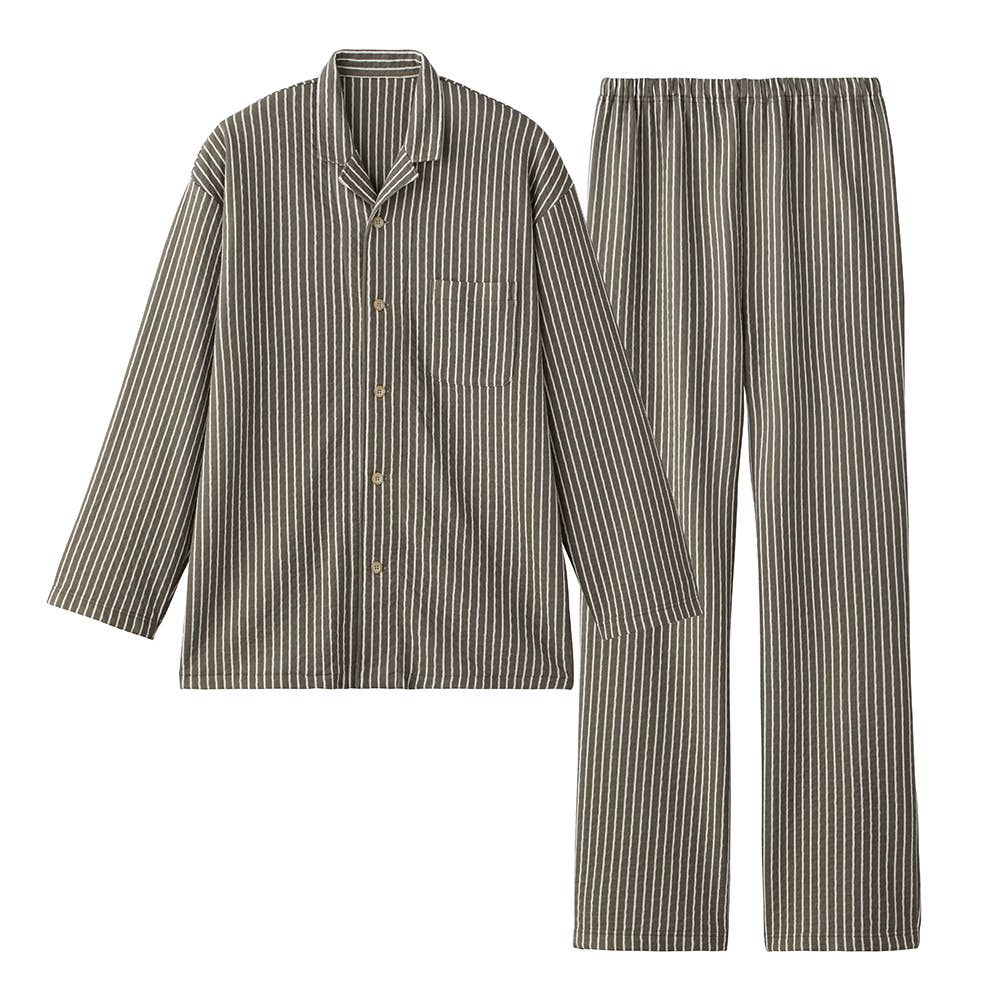 【ファイヤーアセドロン】ダイヤキルト 長袖長パンツ パジャマ【送料無料】 SG4635EC ブラウン