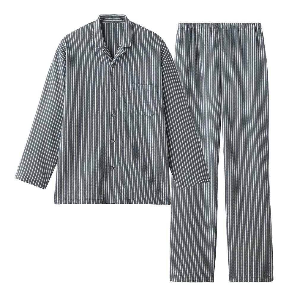 【ファイヤーアセドロン】ダイヤキルト 長袖長パンツ パジャマ【送料無料】 SG4635EC グレー