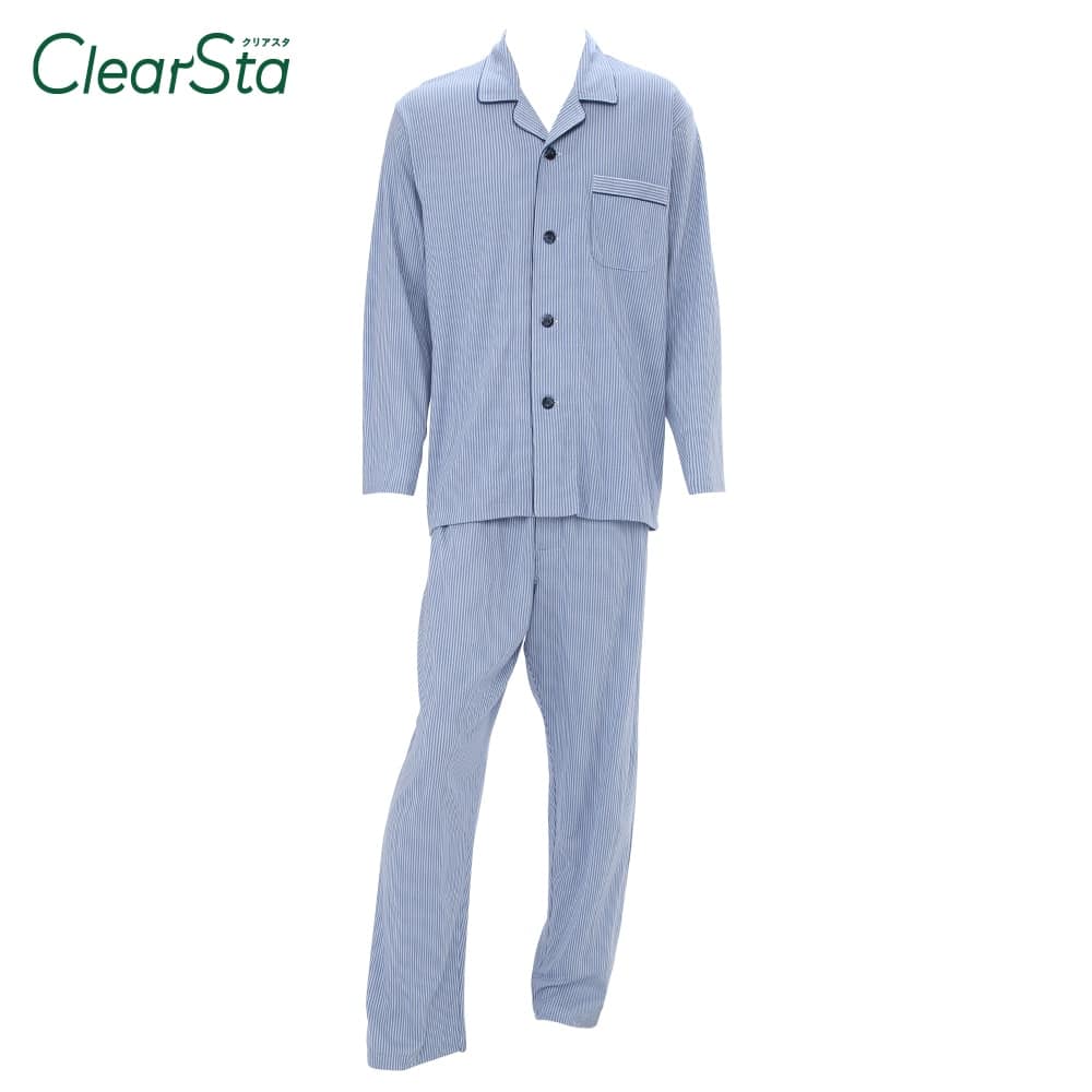 ＜GUNZE グンゼ＞ ClearSta（クリアスタ） パジャマ 長袖長パンツ（メンズ） ブルー L
