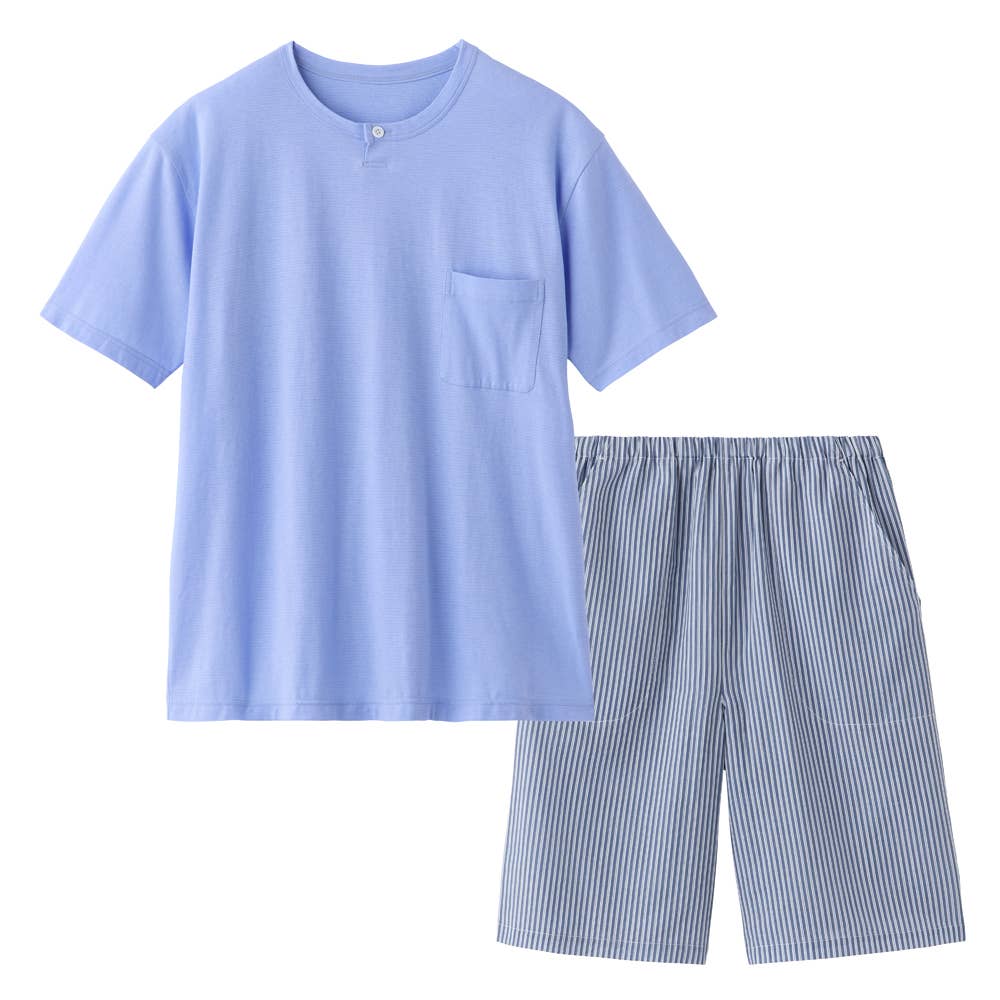 【アセドロン】綿混 天竺 半袖5分丈パンツ ルームウェア SL1016 ワインブルー