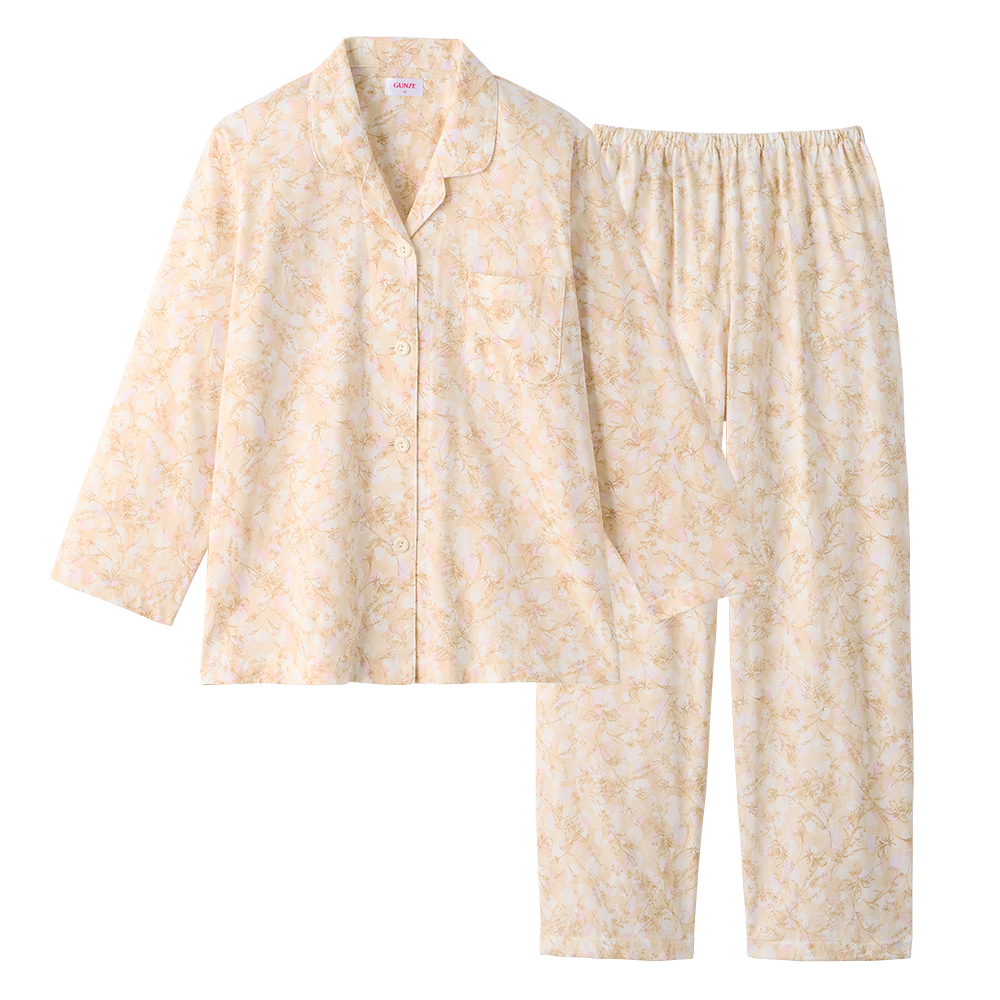 100%棉平針織睡衣長袖長褲TG2095乳霜