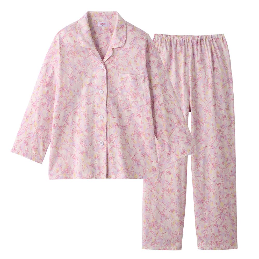 綿100％天竺 パジャマ 長袖長パンツ TG2095 ピンク