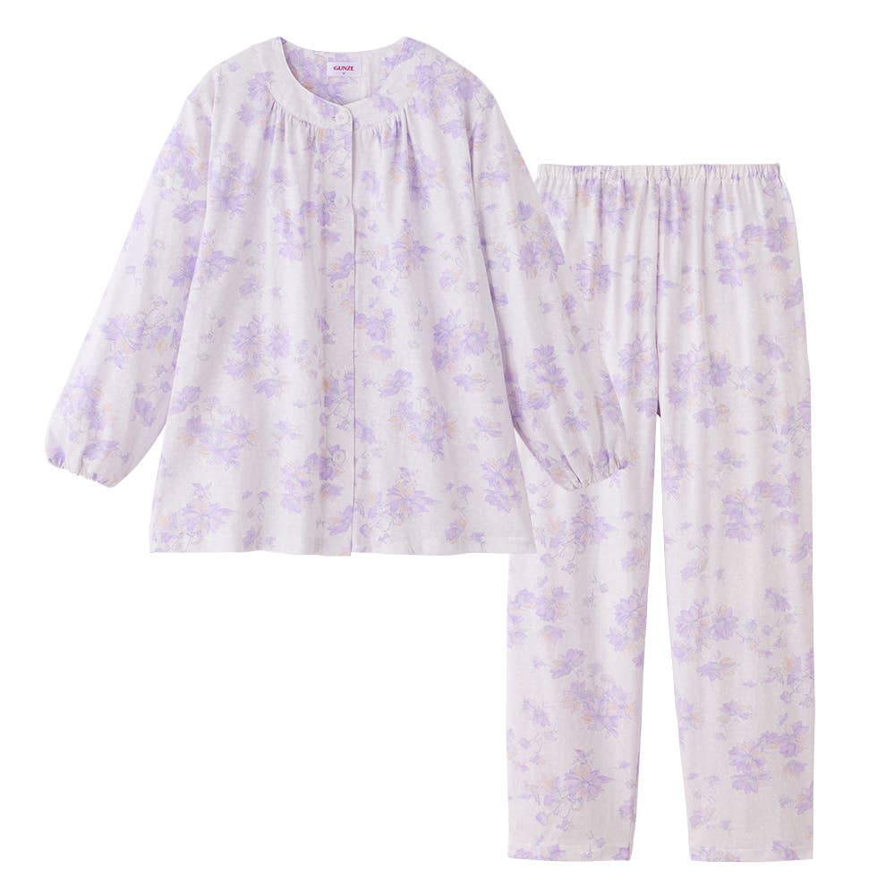 綿100％天竺 パジャマ 長袖長パンツ【SALE】 TG2135 :レディース