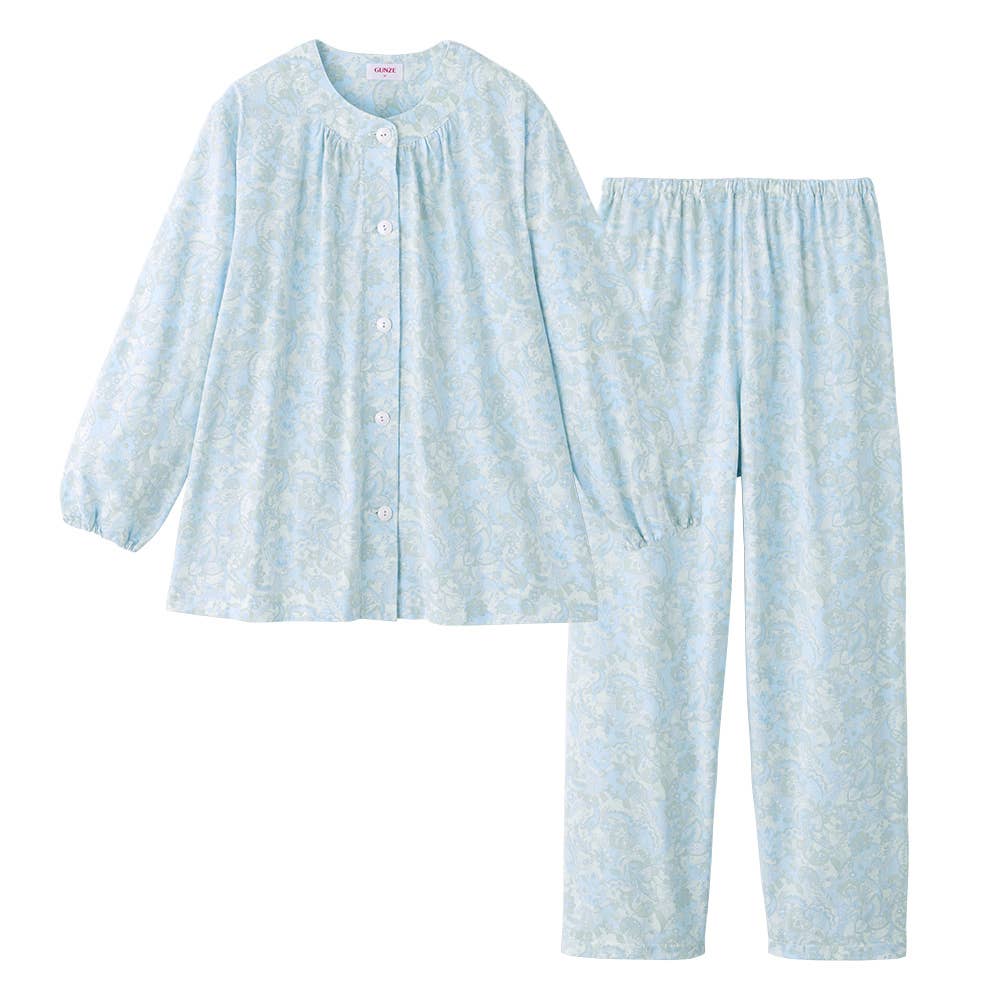 綿100％天竺 パジャマ 長袖長パンツ TG2165EC グリーン