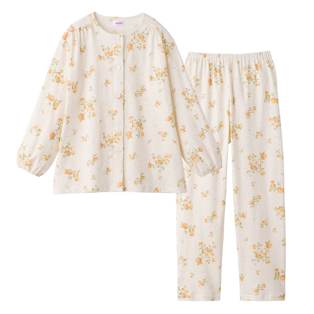 綿100％ スムース パジャマ 長袖長パンツ【送料無料】【SALE】 TG2245 クリーム