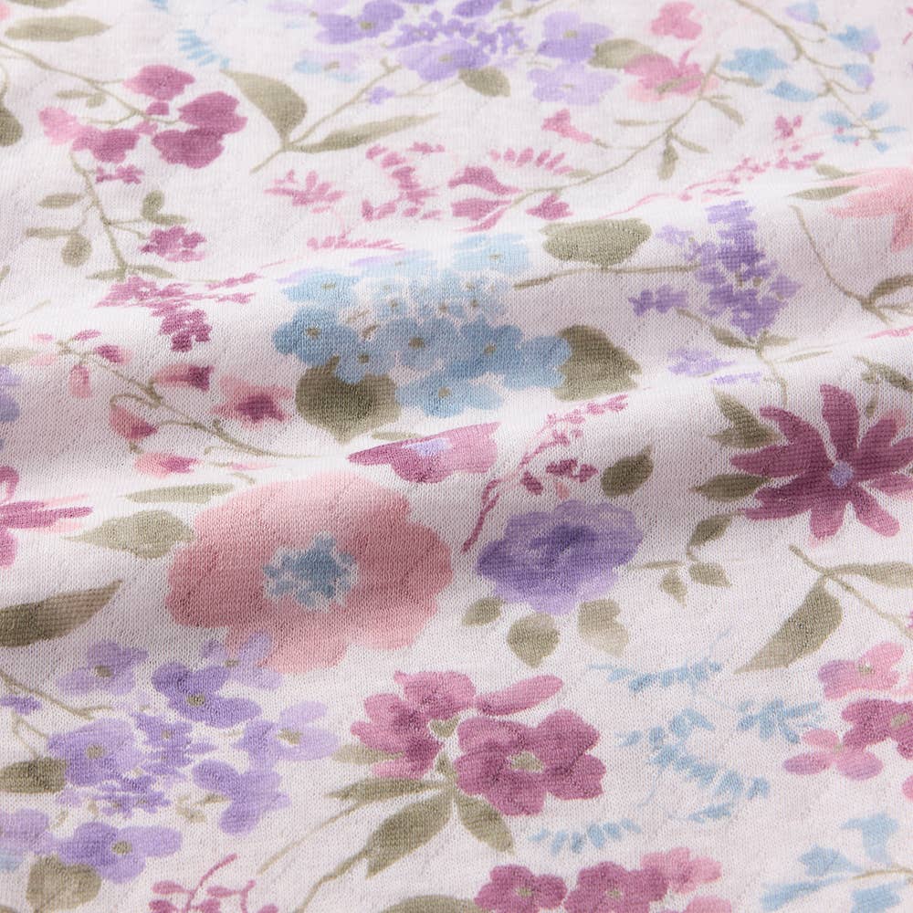 【WARM PLUS・背中保温】 ソフトキルト 長袖長パンツ ノーカラー パジャマ TG4015 E5