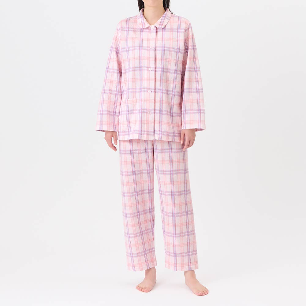 【脇縫い目無し・肌側綿100%】 ソフトキルト 長袖長パンツ パジャマ TG4075 ピンク