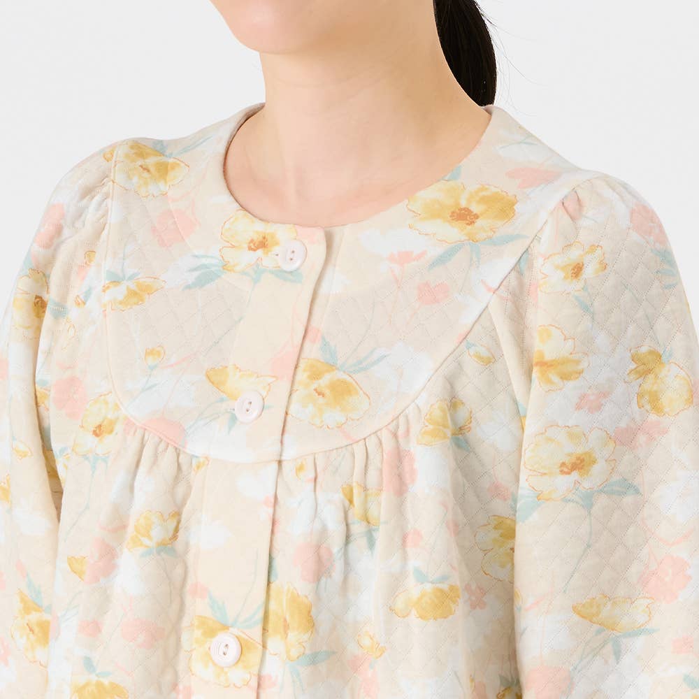 【綿混】ダイヤキルト 長袖長パンツ フェミニンパジャマ TG4145EC E2