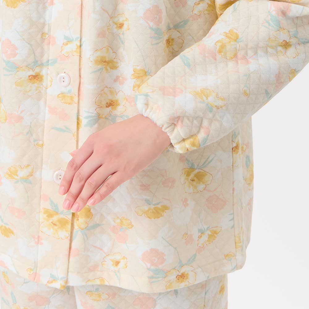 【綿混】ダイヤキルト 長袖長パンツ フェミニンパジャマ TG4145EC E3