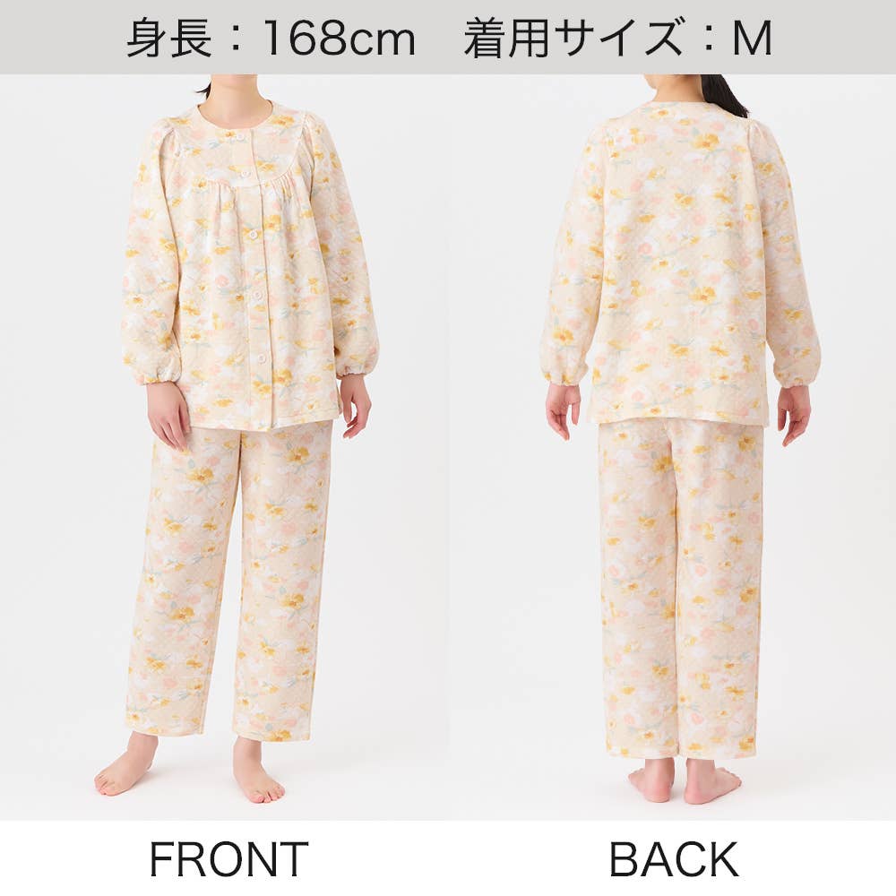 【綿混】ダイヤキルト 長袖長パンツ フェミニンパジャマ TG4145EC E6