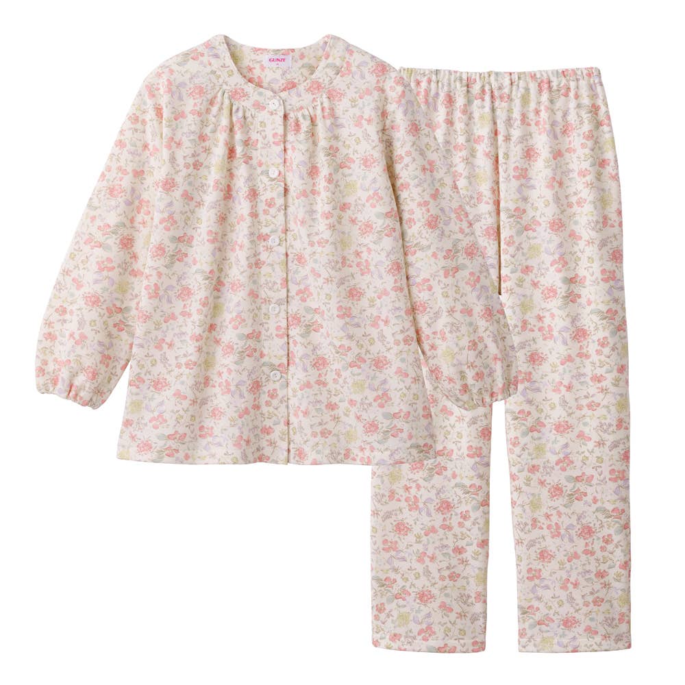 【肩ももＷ保温】ダンボールニット 長袖長パンツ フェミニンパジャマ TG4155EC クリーム