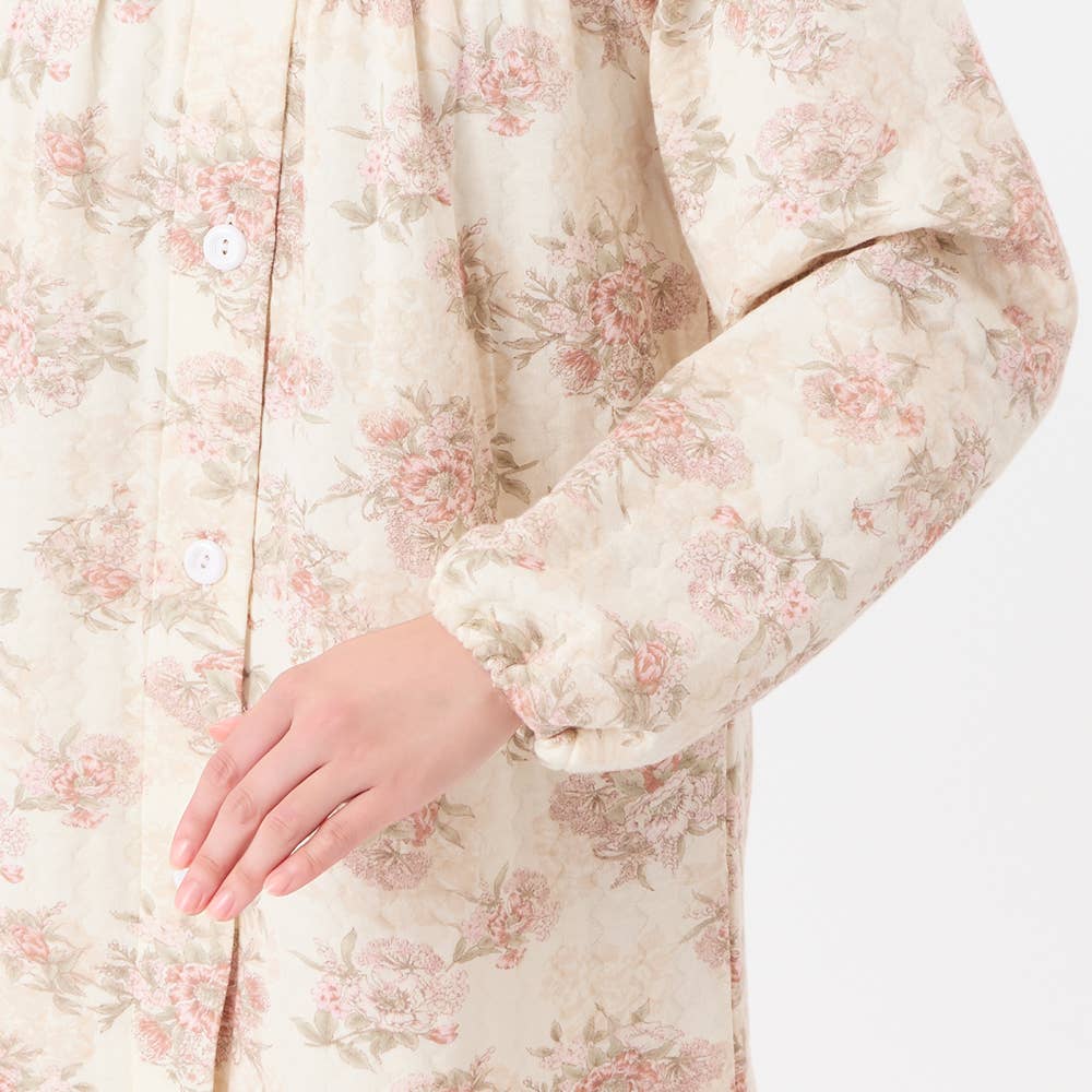 【全身保温】発熱ソフトキルト 長袖長パンツ フェミニンパジャマ TG4205 E3