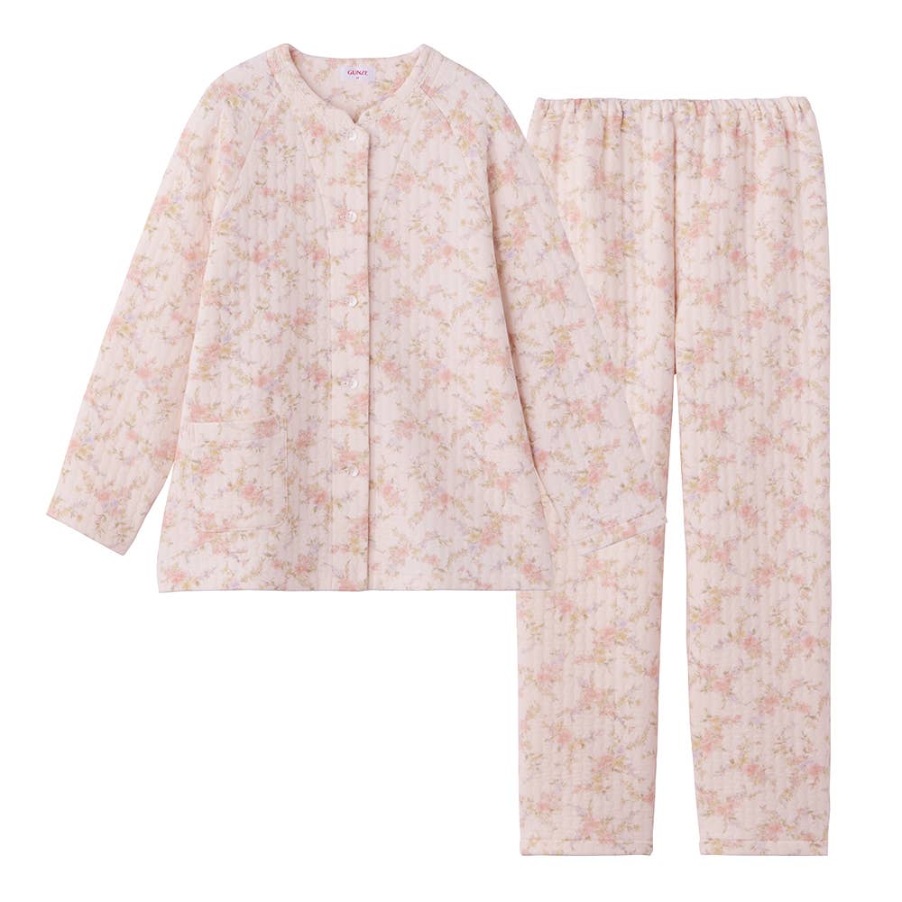 【極暖】スーパーバルキー 長袖長パンツ ノーカラーパジャマ【送料無料】 TG4255 クリーム