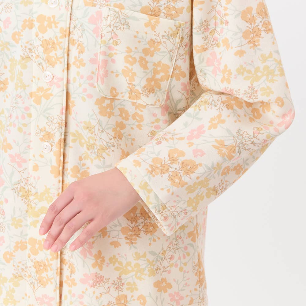 【極暖】パイル裏起毛 長袖長パンツ シャツ襟 パジャマ【送料無料】 TG4265EC E3