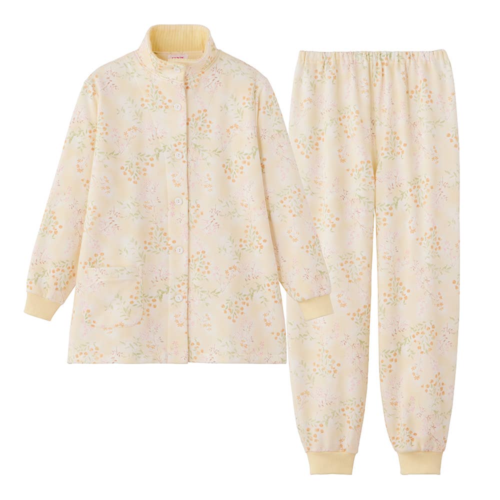 【極暖・まるで魔法瓶】裏起毛 長袖長パンツ パジャマ【送料無料】 TG4275EC クリーム