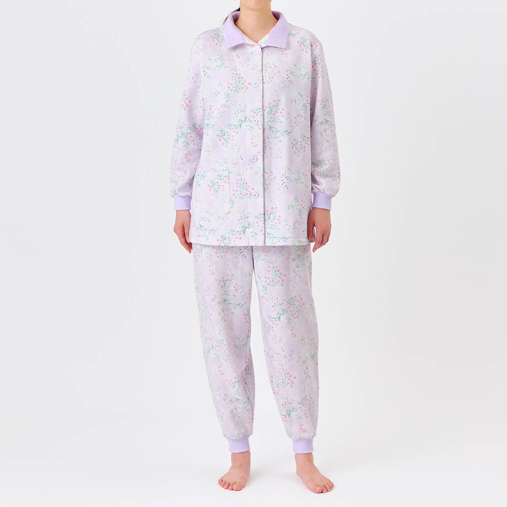 【極暖・まるで魔法瓶】裏起毛 長袖長パンツ パジャマ【送料無料】 TG4275EC パープル