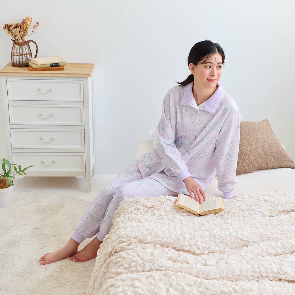 【極暖・まるで魔法瓶】裏起毛 長袖長パンツ パジャマ【送料無料】 TG4275EC E1