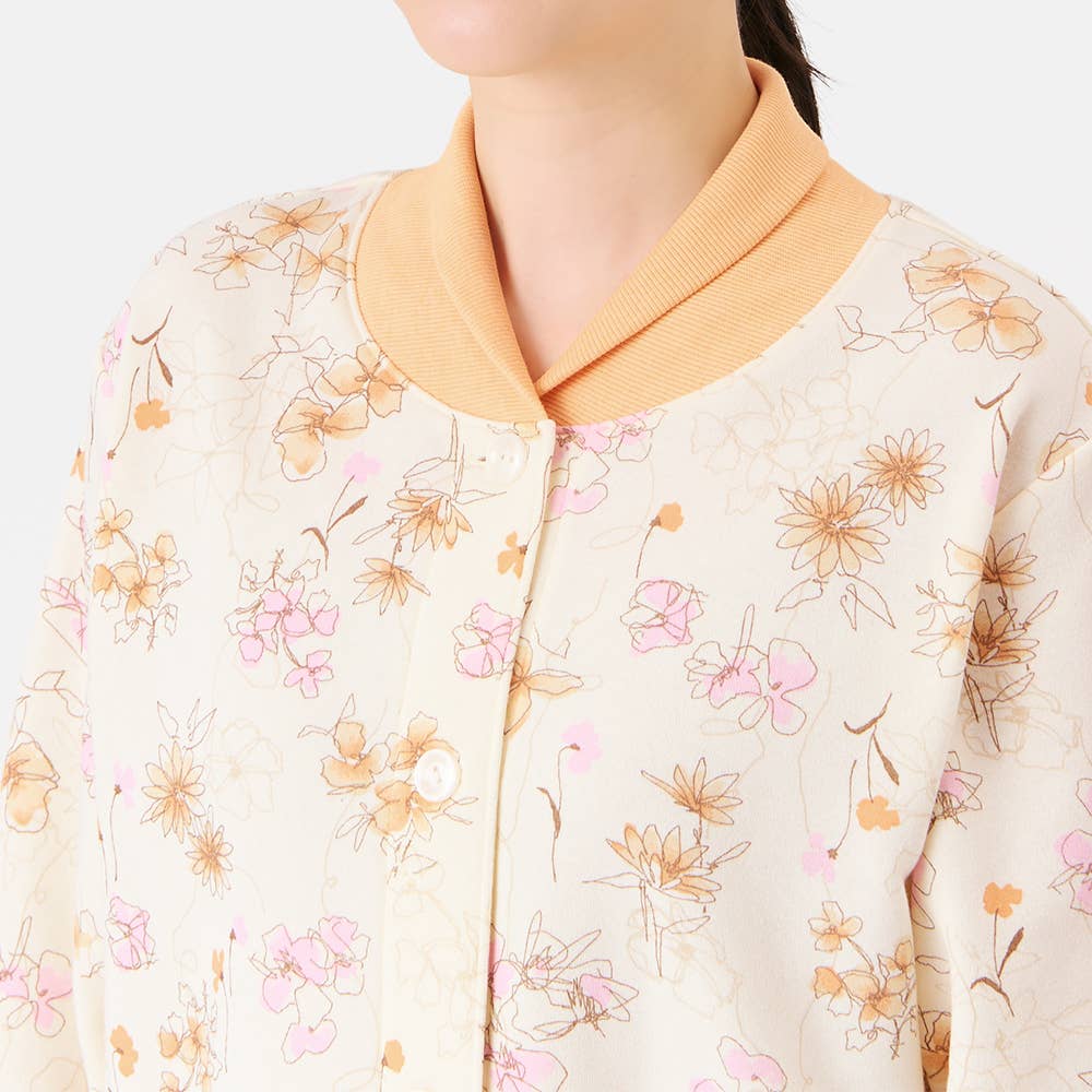 【極暖・まるで魔法瓶】パイル裏起毛 長袖長パンツ 襟元暖かパジャマ【送料無料】 TG4285EC E2