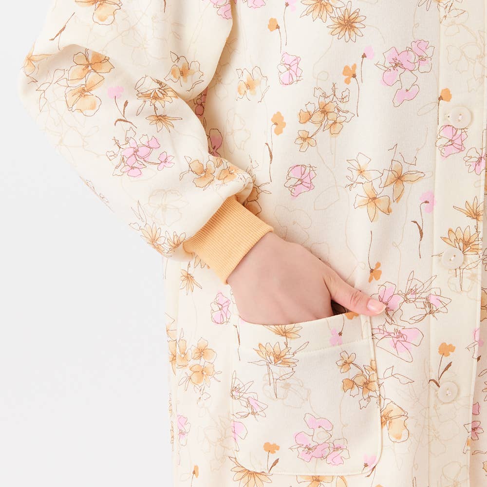 【極暖・まるで魔法瓶】パイル裏起毛 長袖長パンツ 襟元暖かパジャマ【送料無料】 TG4285EC E3