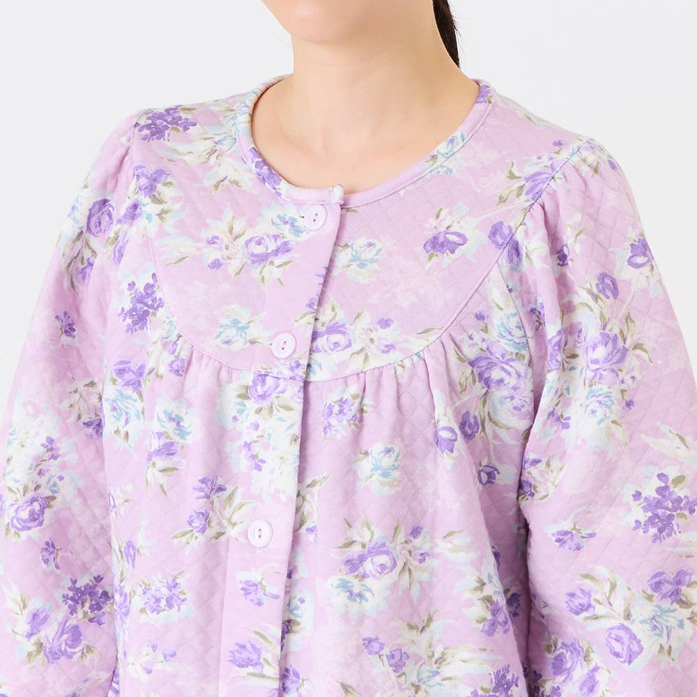 【京都捺染・綿混】ダイヤキルト 長袖長パンツ フェミニンパジャマ【送料無料】 TG4335 E2