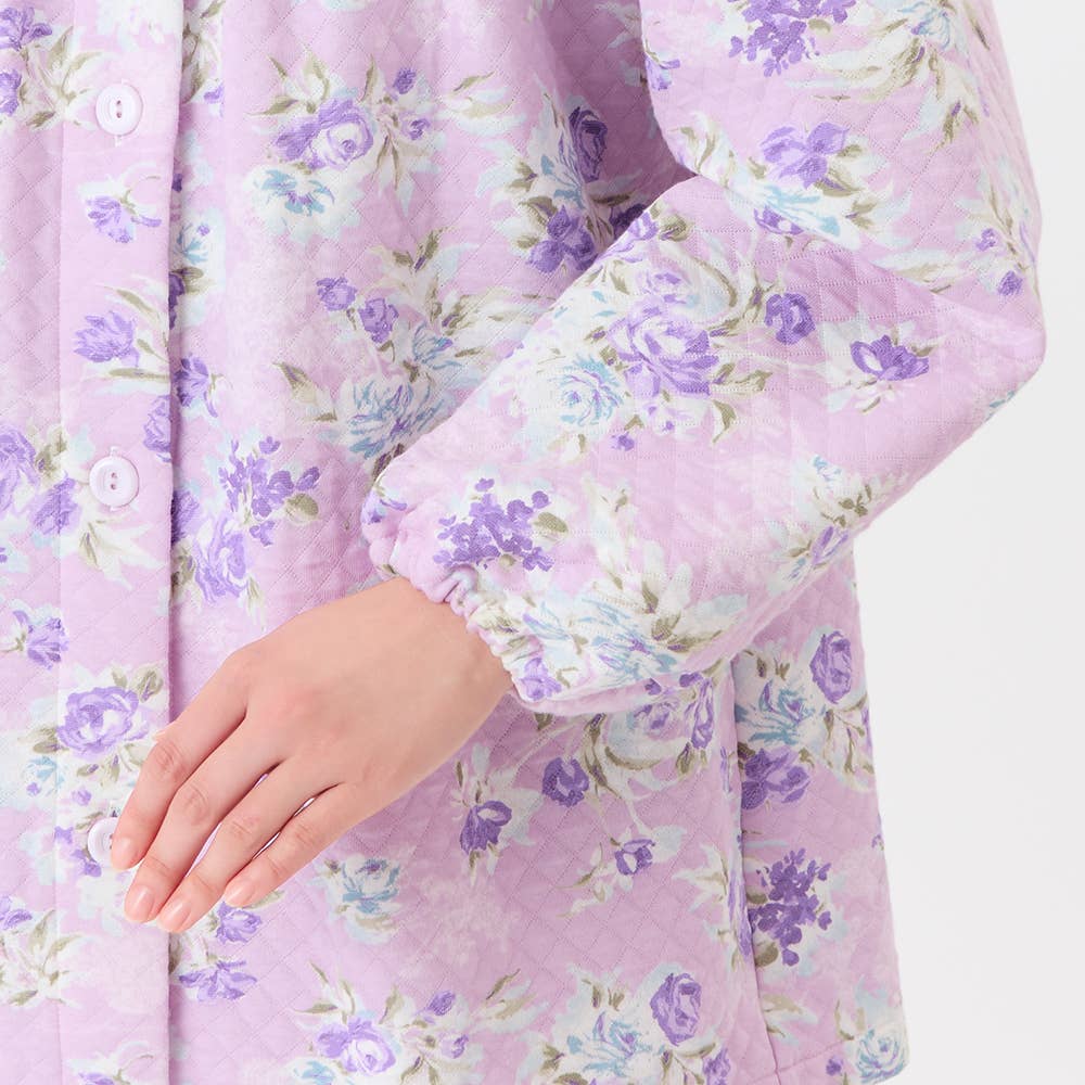 【京都捺染・綿混】ダイヤキルト 長袖長パンツ フェミニンパジャマ【送料無料】 TG4335 E3