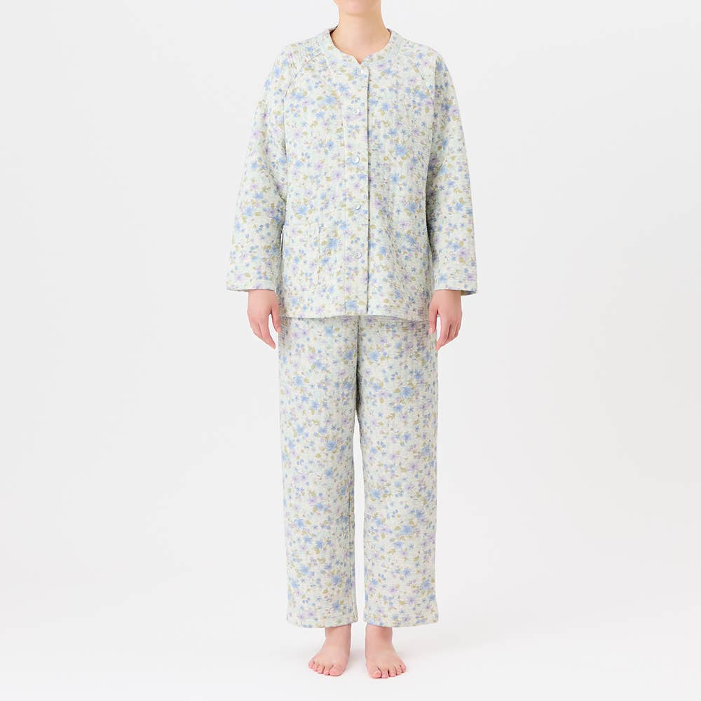 【プチサイズ】ウルトラバルキー 長袖長パンツ ノーカラーパジャマ【送料無料】 TG4425 サックス