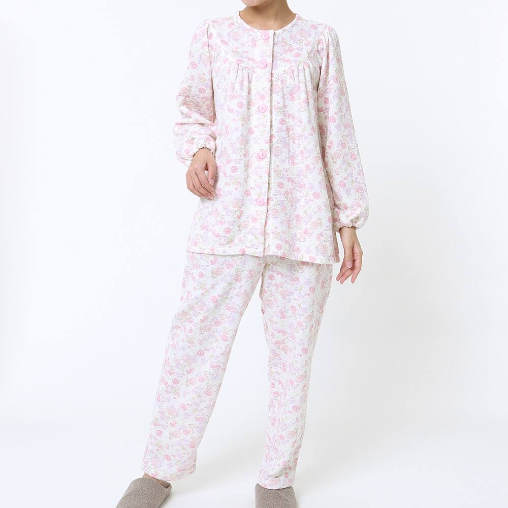 パジャマ 長袖長パンツ レディース M ピンク レディース