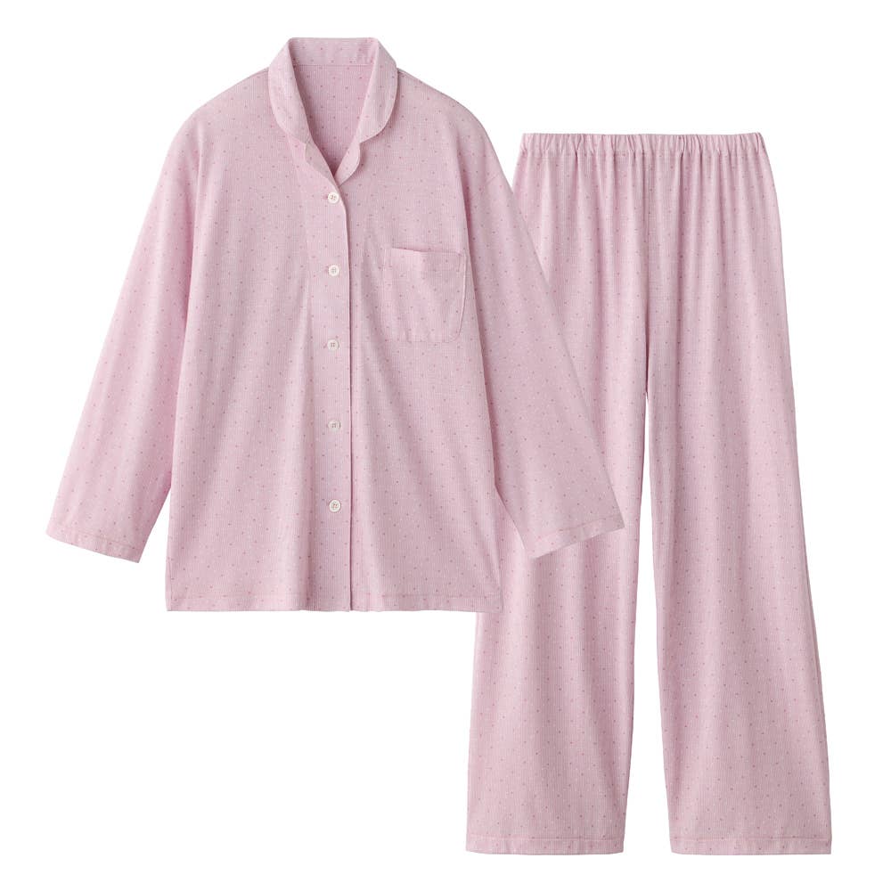 【アセドロン】天竺 長袖長パンツ パジャマ TG4605EC ピンク