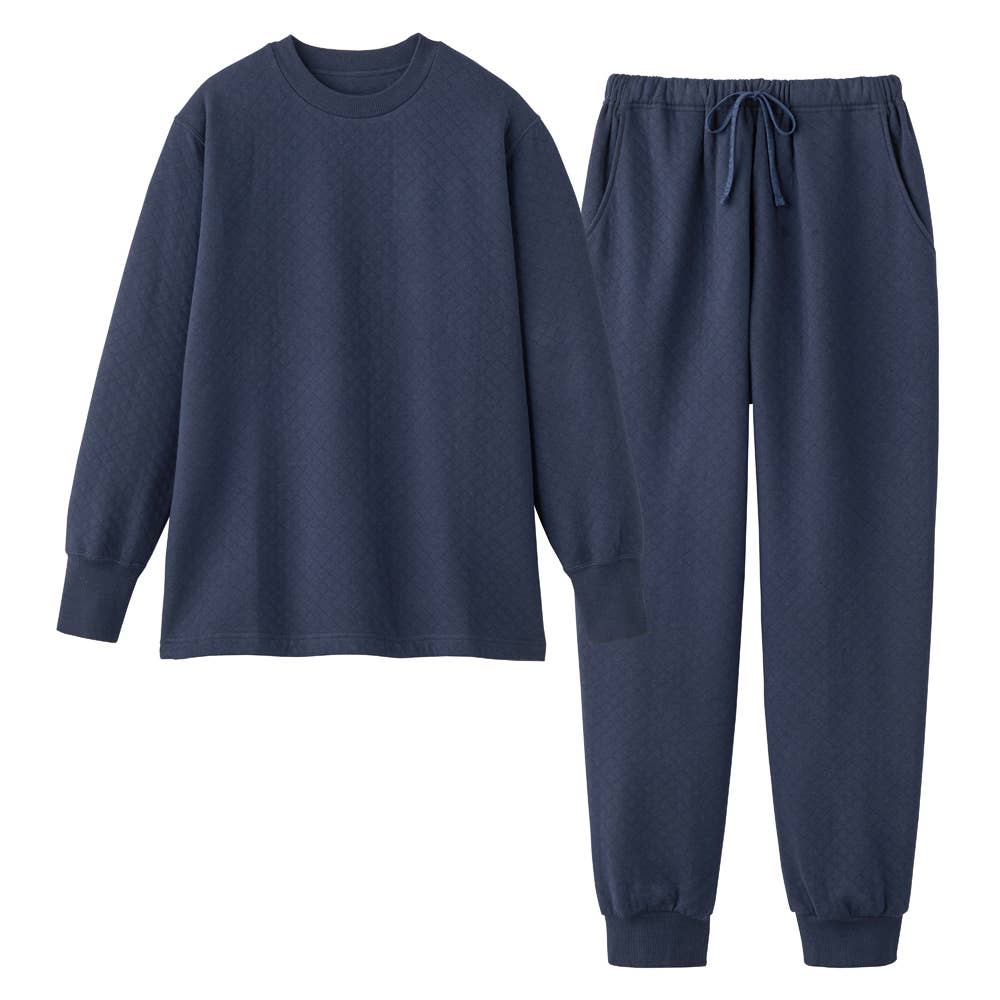 【ファイヤーアセドロン】ダイヤキルト 長袖長パンツ ルームウェア【送料無料】 TG4625 ネービーブルー