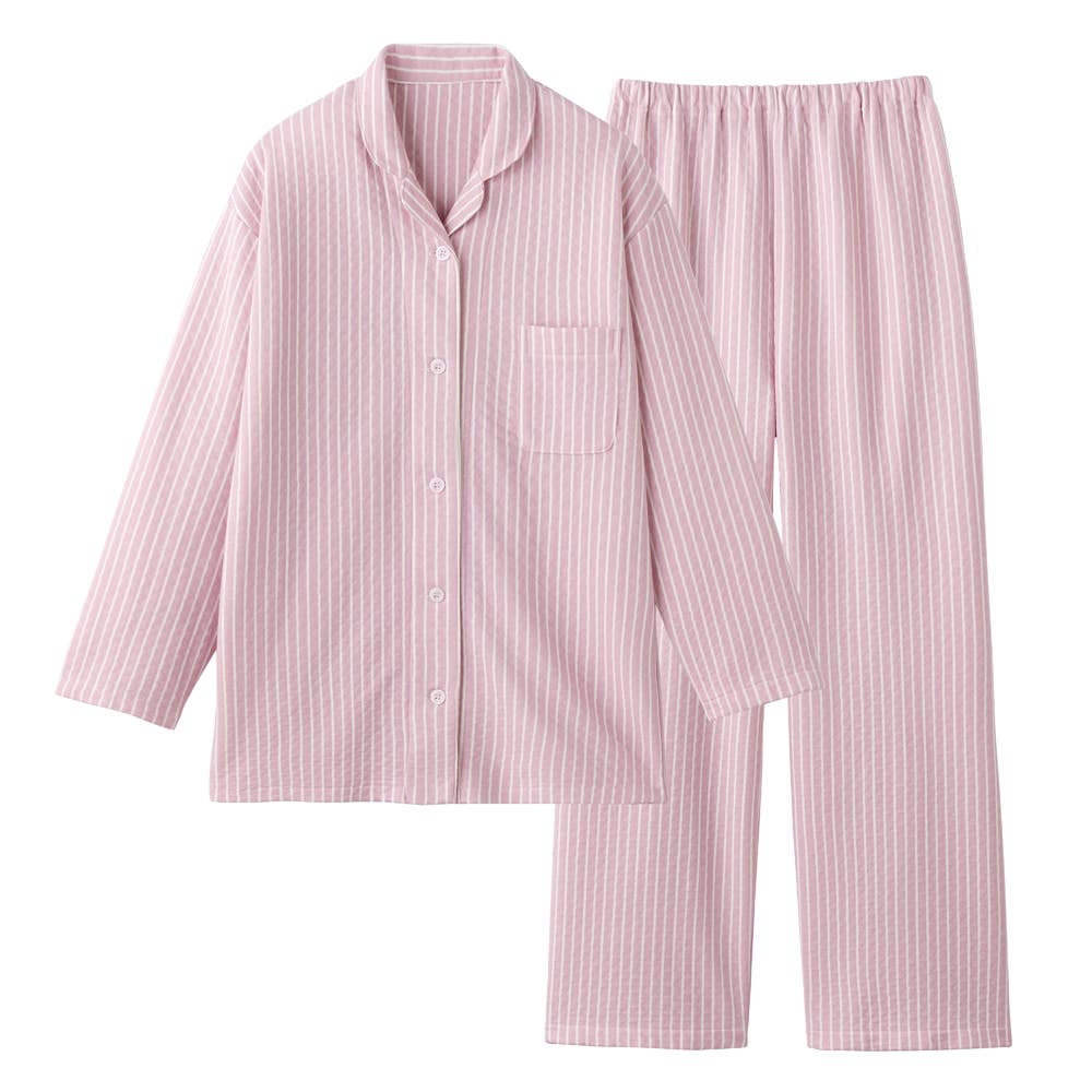 【ファイヤーアセドロン】ダイヤキルト 長袖長パンツ パジャマ【送料無料】 TG4635 ピンク