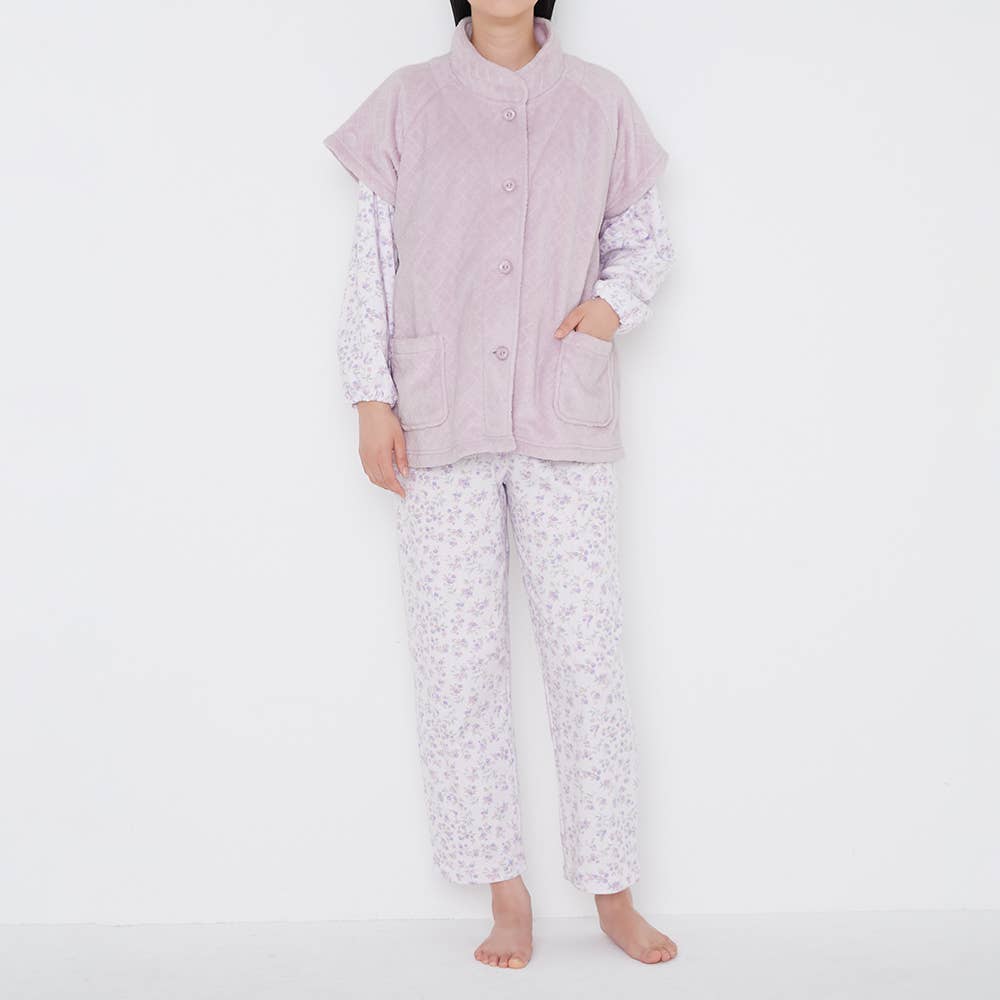 【羽織物】ボア起毛 ダイヤ柄ベスト TK4515EC ピンク