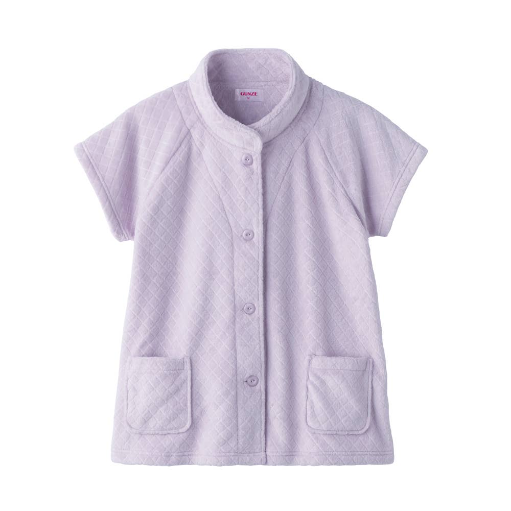 【羽織物】ボア起毛 ダイヤ柄ベスト TK4515EC パープル