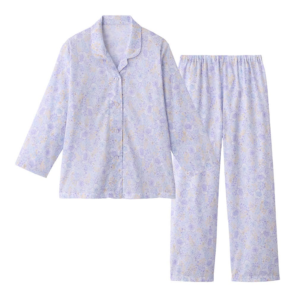 背中 ドライメッシュ素材パジャマ 長袖長パンツ【SALE】 TP2014 パープル