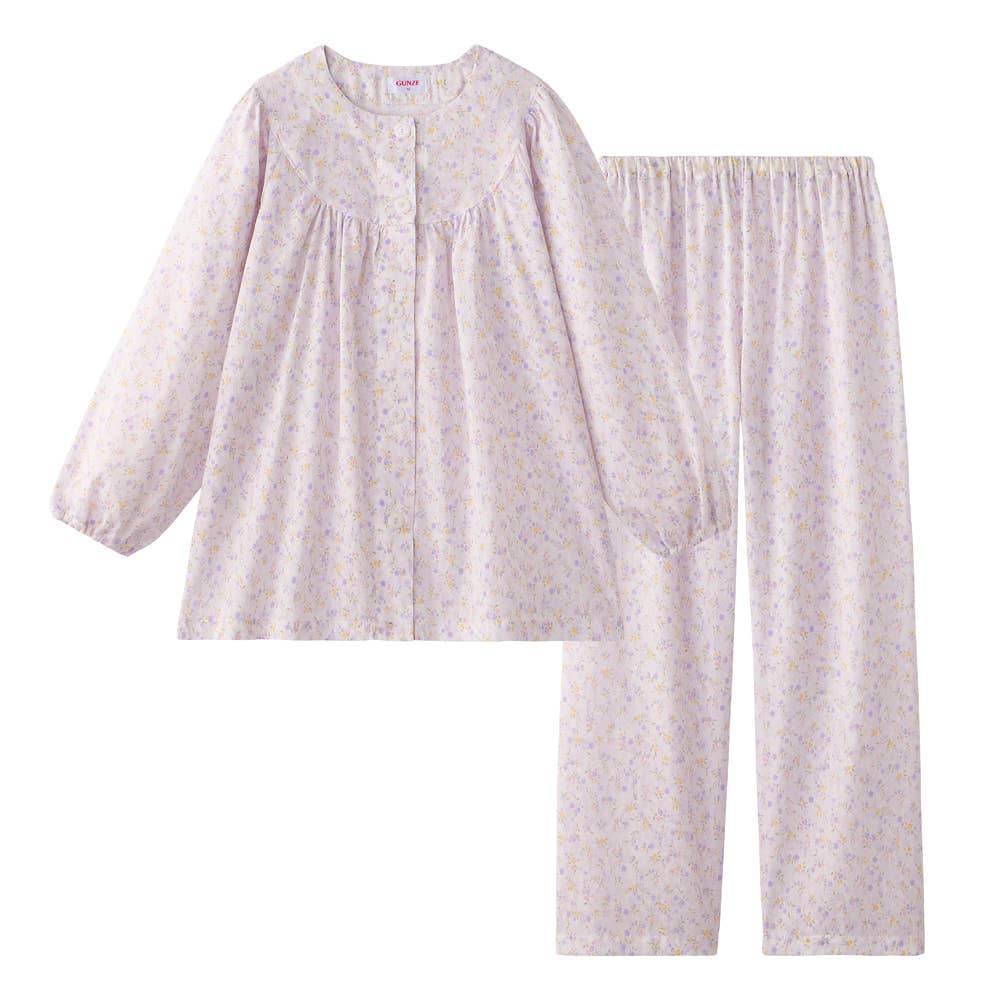 綿100％ 布帛 パジャマ 長袖長パンツ TP2146 パープル