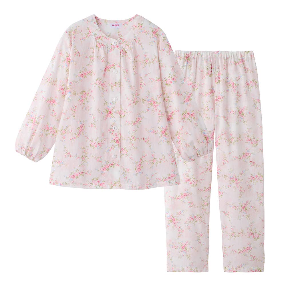 綿100％ 楊柳 パジャマ 長袖長パンツ【SALE】 TP2185EC ピンク