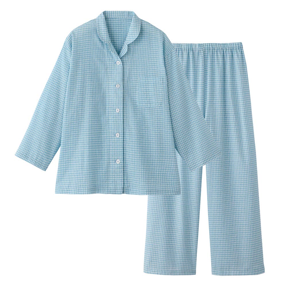 【アセドロン】 改質レーヨン パジャマ 長袖長パンツ TP2405 ブルー