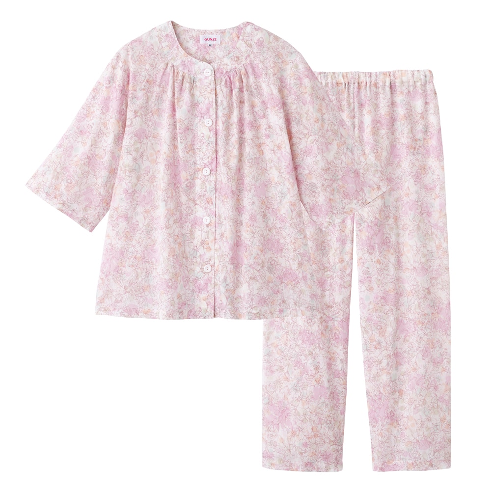 綿100％楊柳 パジャマ 7分袖長パンツ【SALE】 TP3125