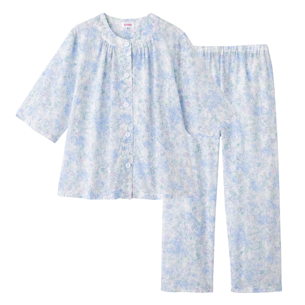 綿100％楊柳 パジャマ 7分袖長パンツ【SALE】 TP3125