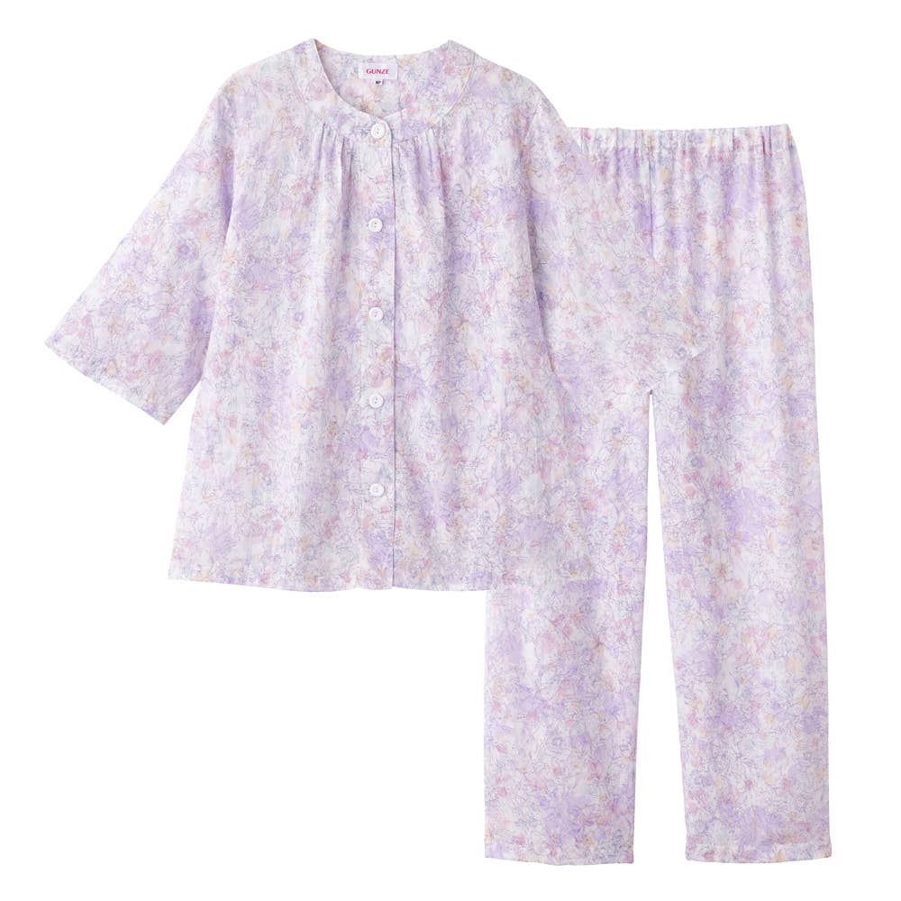 ★★ 新品　綿　シャルレ レディース パジャマ 七分袖　L ☆定価14,300円☆ 新品 綿 シャルレ レディース パジャマ 七分袖