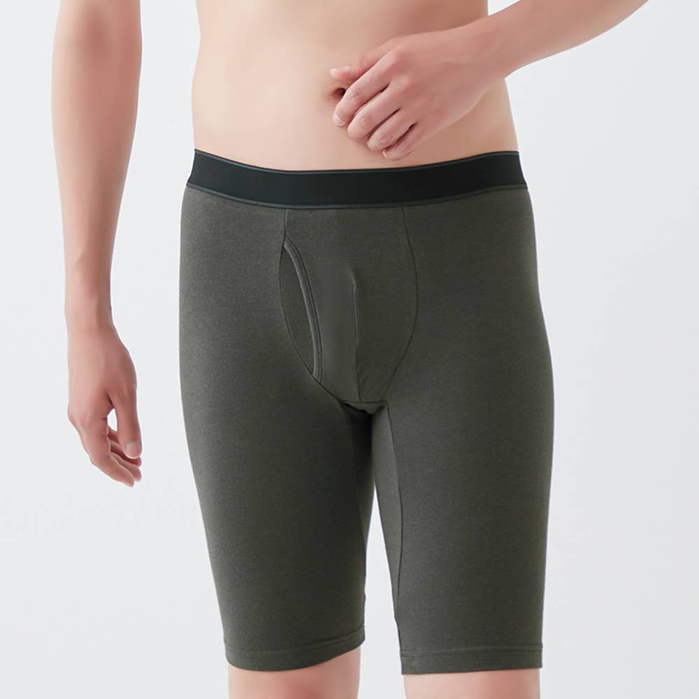 【発熱綿】ロングボクサーパンツ（前あき）（ひざ上丈）