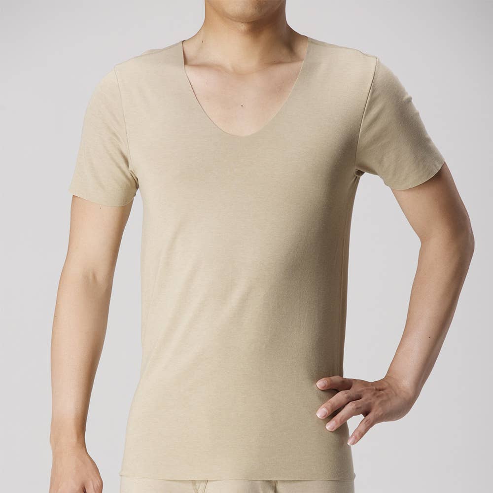 【帯電低減加工】UネックTシャツ