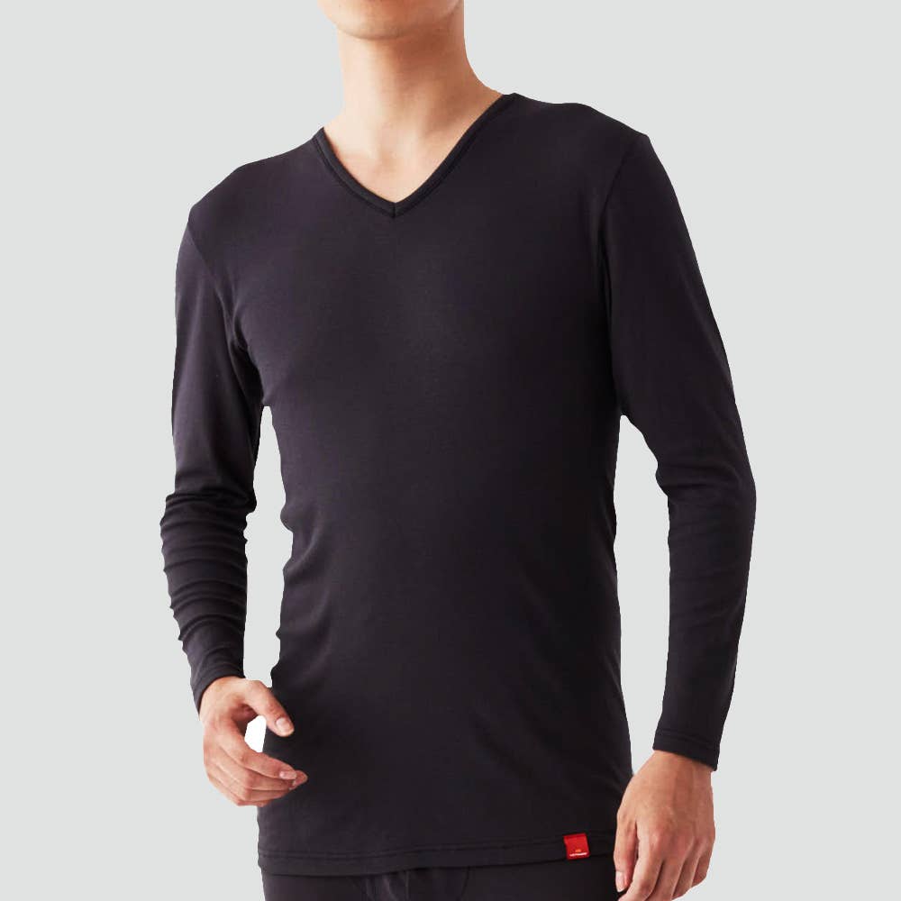 【やみつき柔らか】長袖Ｖネックシャツ(Ｖ首)(9分袖)