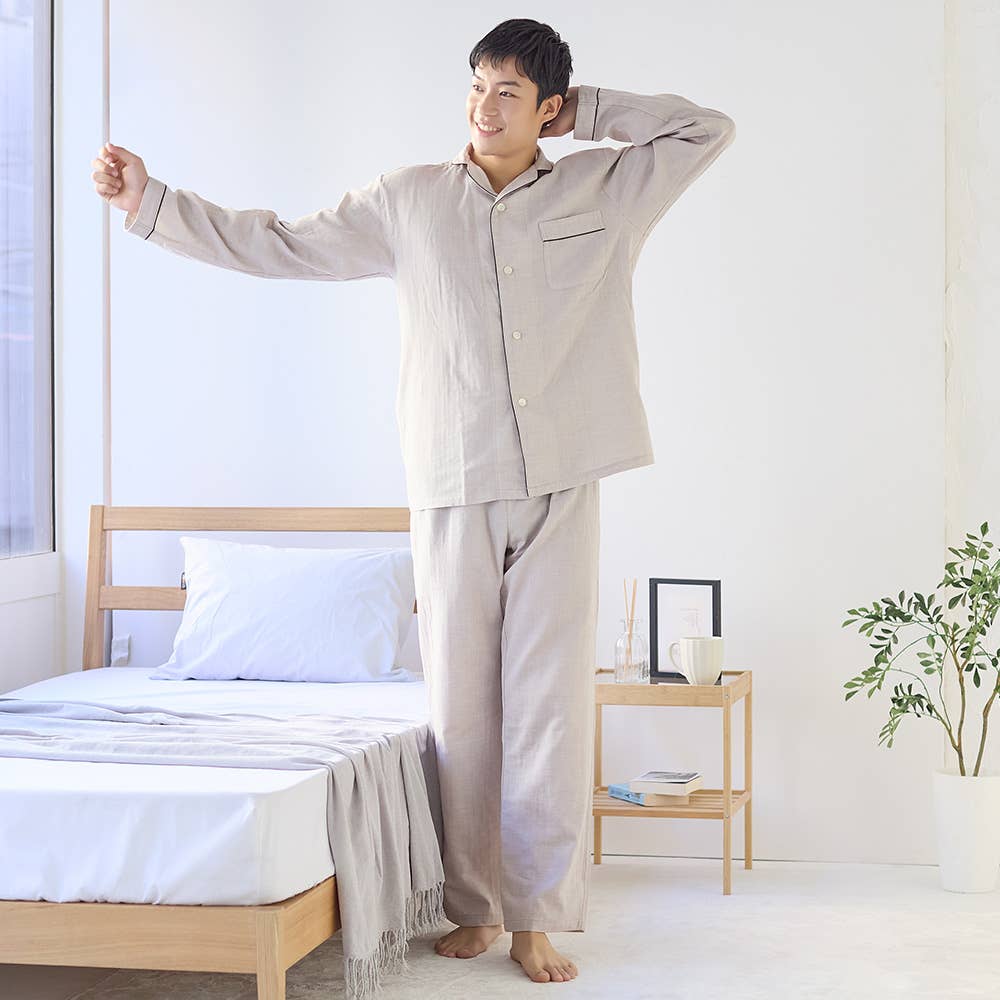 【ORGANIC Wガーゼ】 パジャマ 長袖長パンツ 綿100％