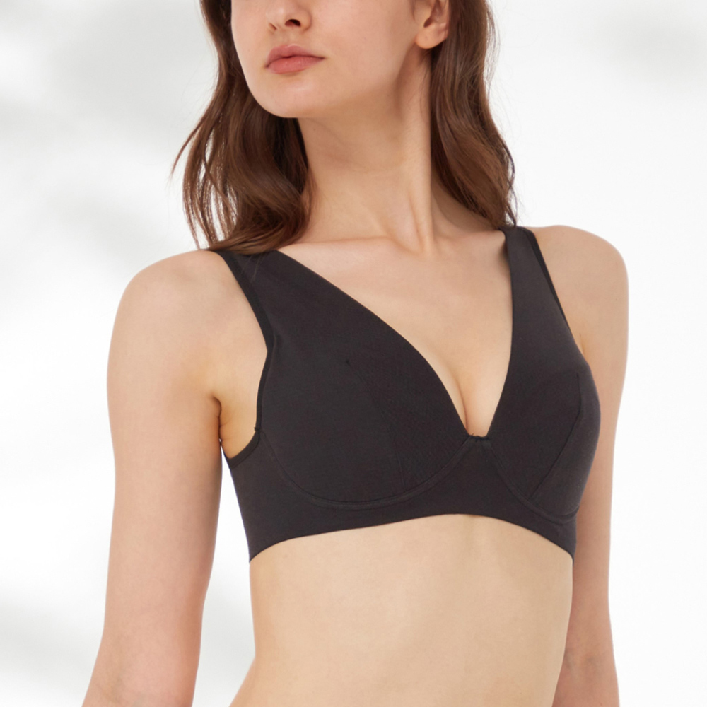 【Fitte（肌側綿100%）】ノンワイヤーブラジャー