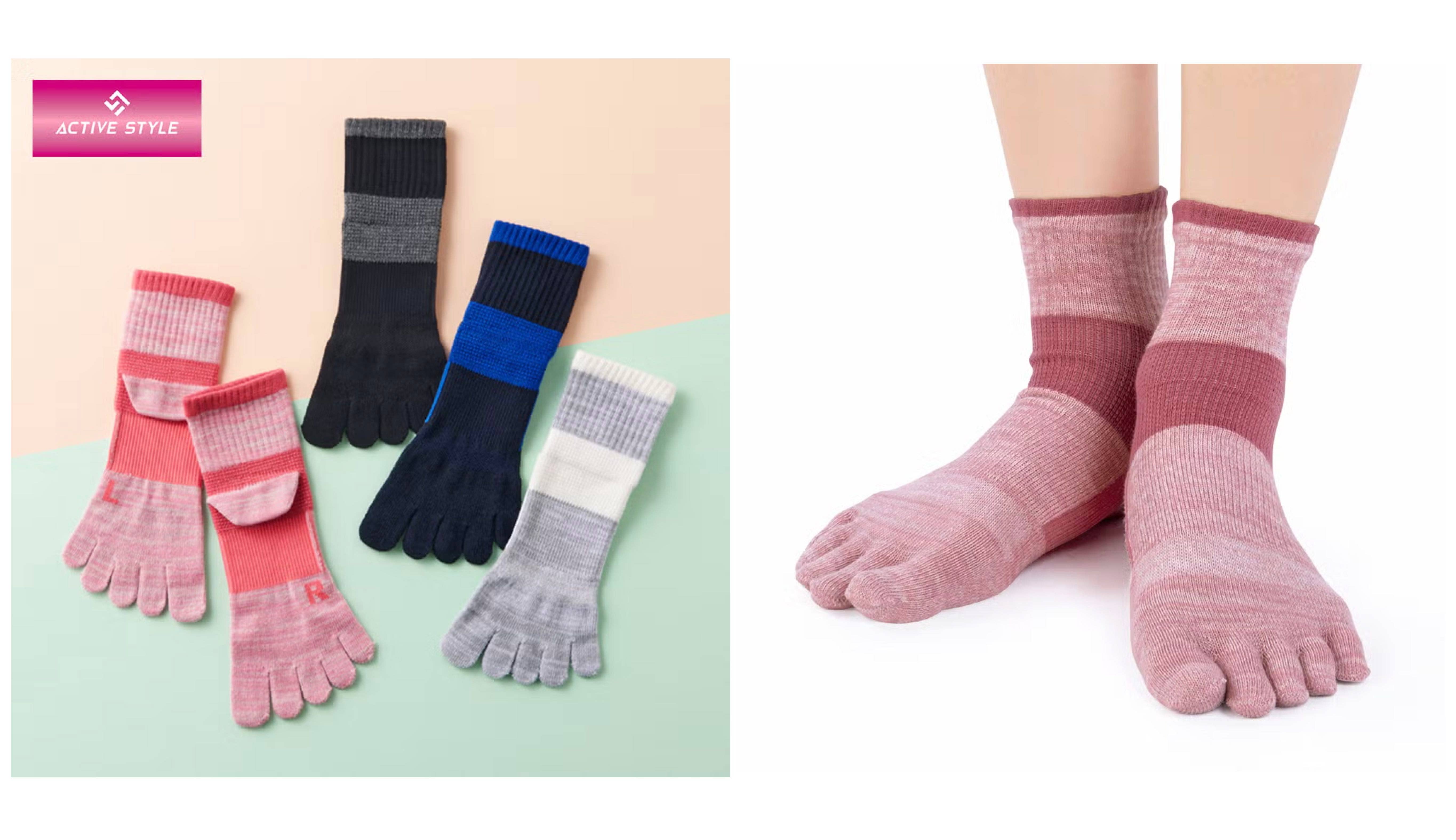 ACTIVE STYLE(アクティブ スタイル)【ネット限定お得3足セット・5本指】アーチサポート付クルーソックス〈ST0804〉