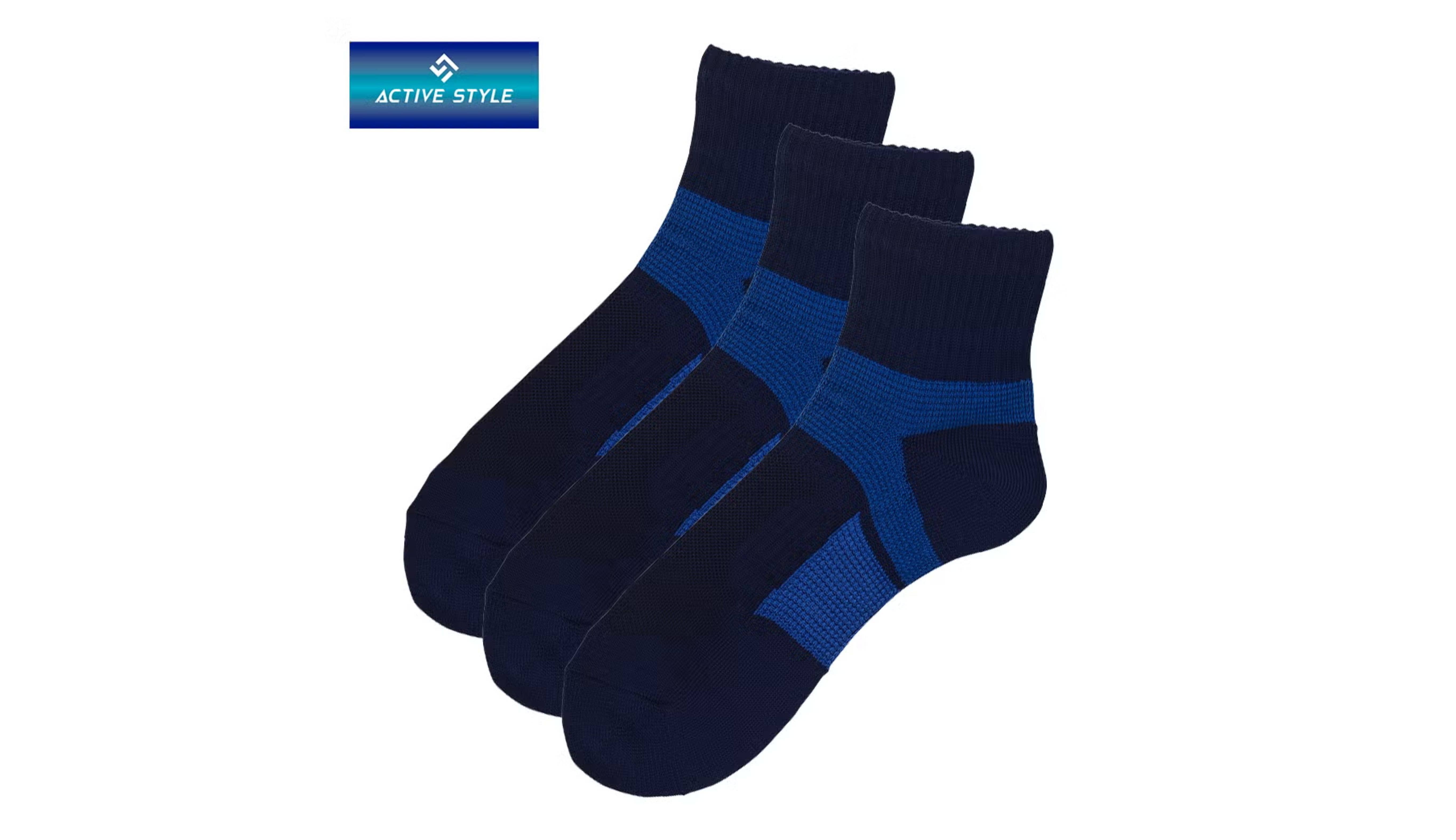 ACTIVE STYLE(アクティブスタイル)【ネット限定3足セット】アーチサポート付クルーソックス<AS0402>